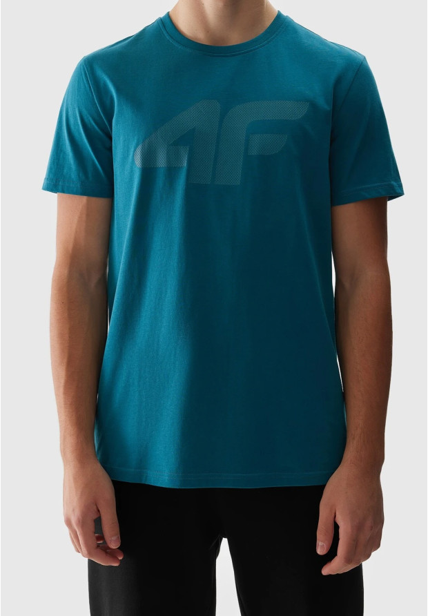 Koszulka Męska 4F Sportowy T-shirt Morska Zieleń Regular TTSHM1155