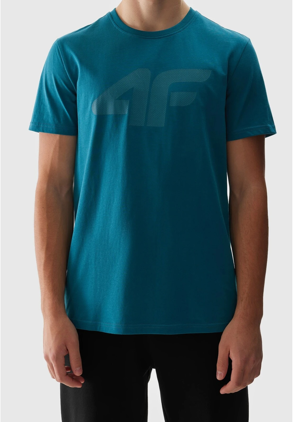 Koszulka Męska 4F Sportowy T-shirt Morska Zieleń Regular TTSHM1155
