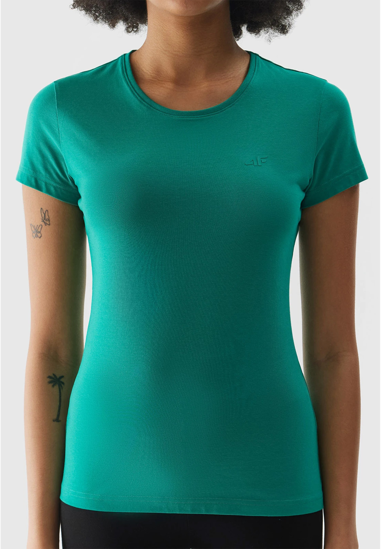Koszulka Damska 4F Sportowy T-shirt Zielony Slim Fit 4FWSS24TTSHF1161