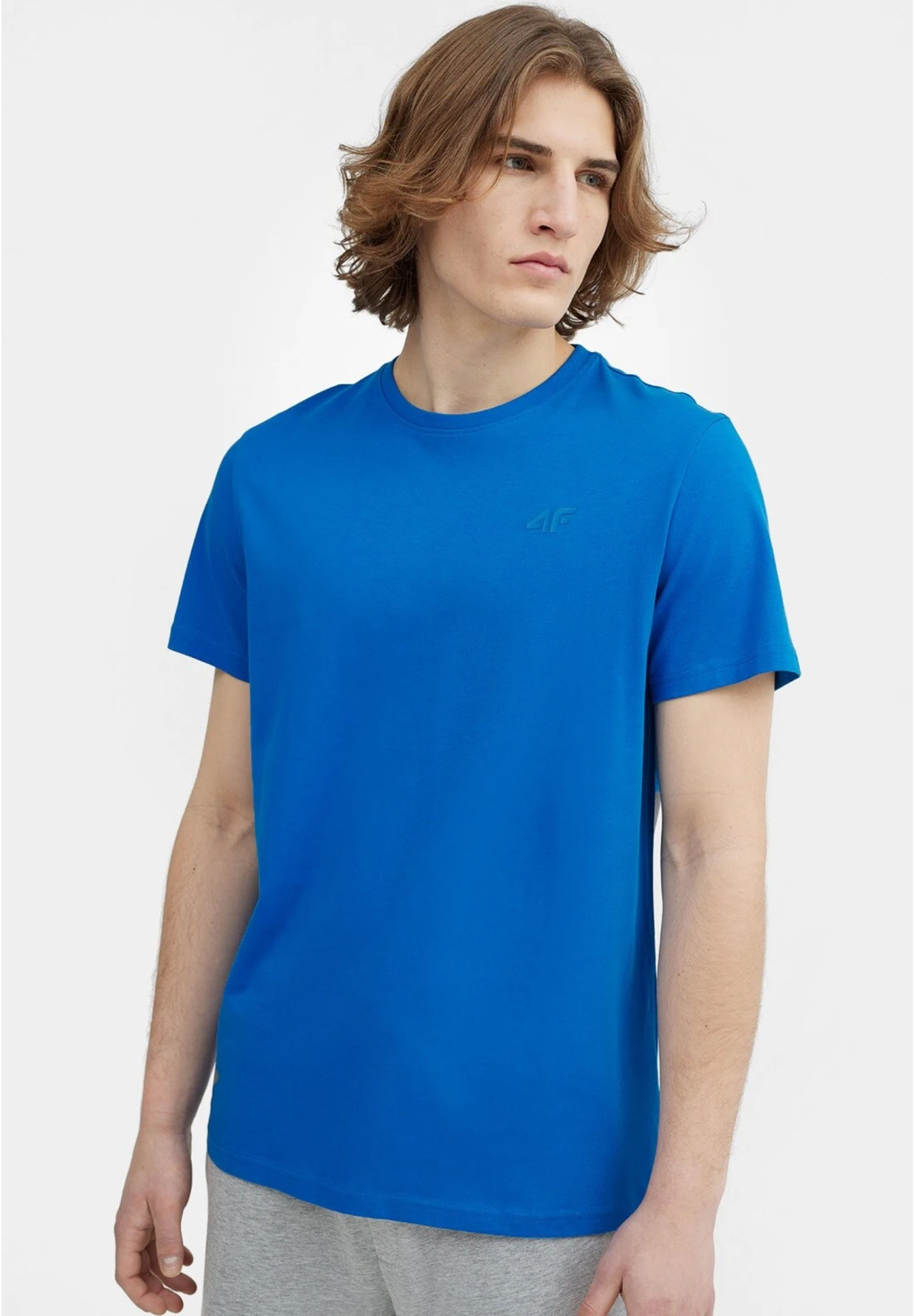 Koszulka Męska 4F Sportowy T-shirt Niebieski Regular 4FSS23TTSHM536