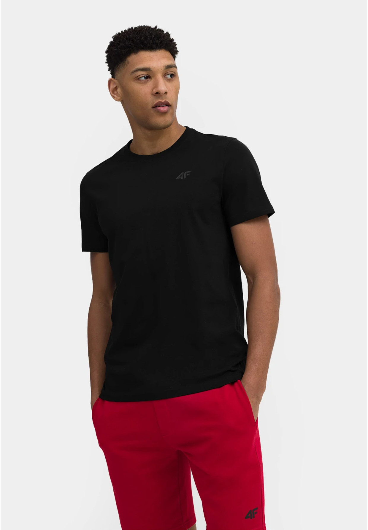 Koszulka Męska 4F Sportowy T-shirt Czarny Regular 4FSS23TTSHM536