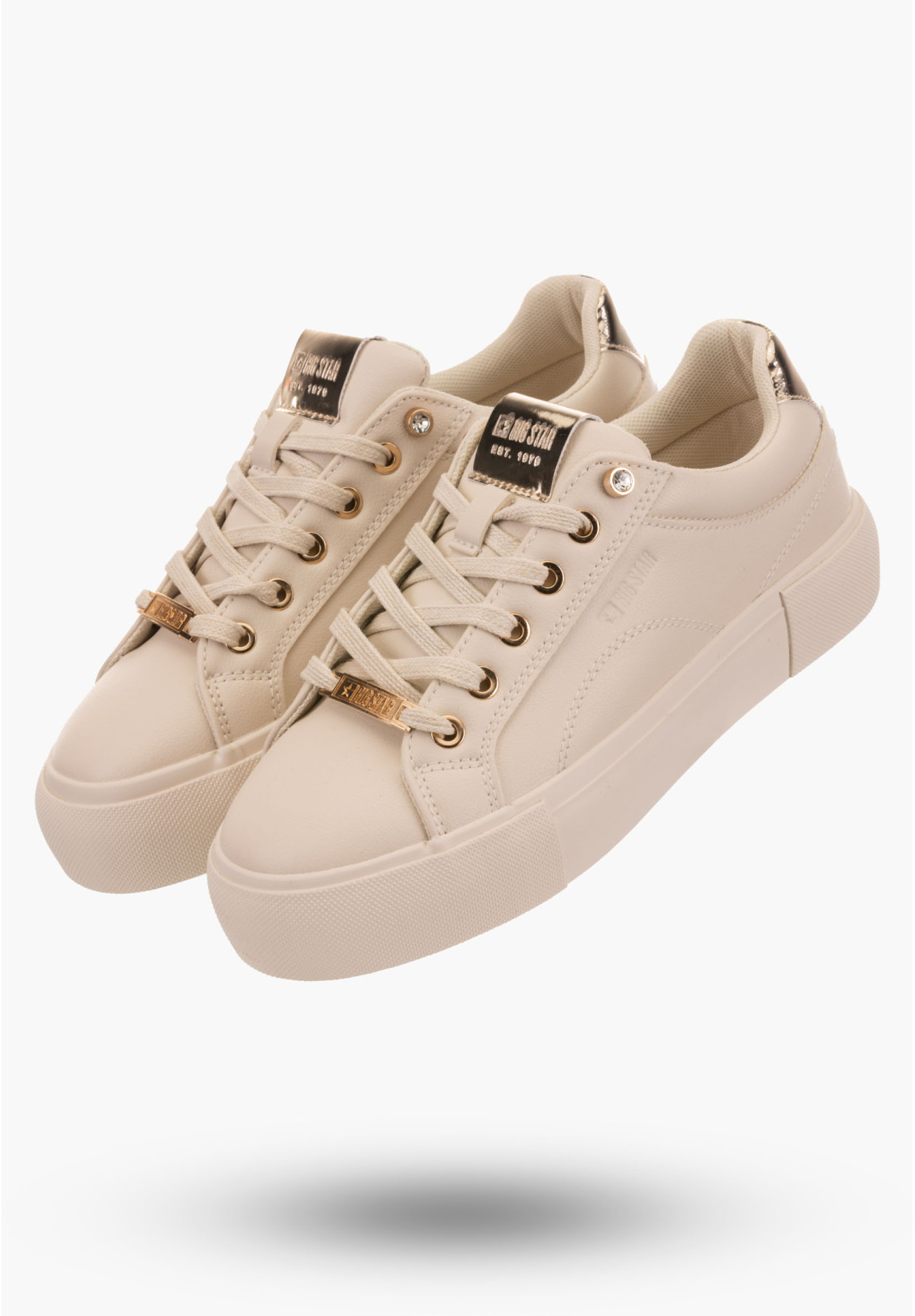 Buty Damskie BIG STAR Beżowe Trampki NN274210
