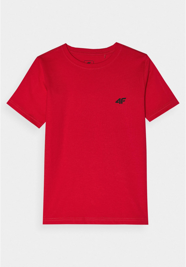 Koszulka Chłopięca 4F T-shirt basic czerwona 4FJWSS24TTSHM1116