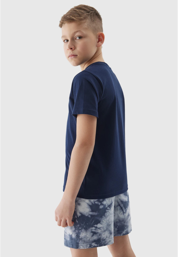 Koszulka Chłopięca 4F T-shirt Klasyczny Basic Granatowy 4FJWSS24TTSHM1116