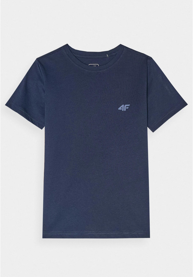 Koszulka Chłopięca 4F T-shirt Klasyczny Basic Granatowy 4FJWSS24TTSHM1116
