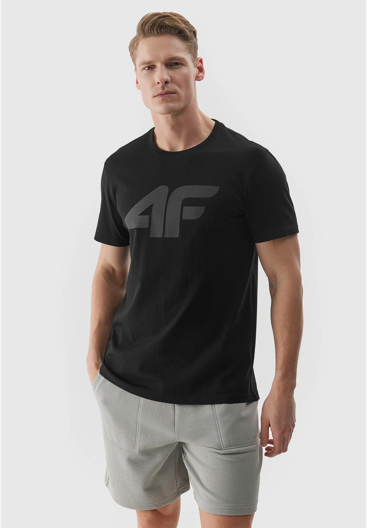 Koszulka Męska 4F Sportowy T-shirt Czarny Regular TTSHM1155