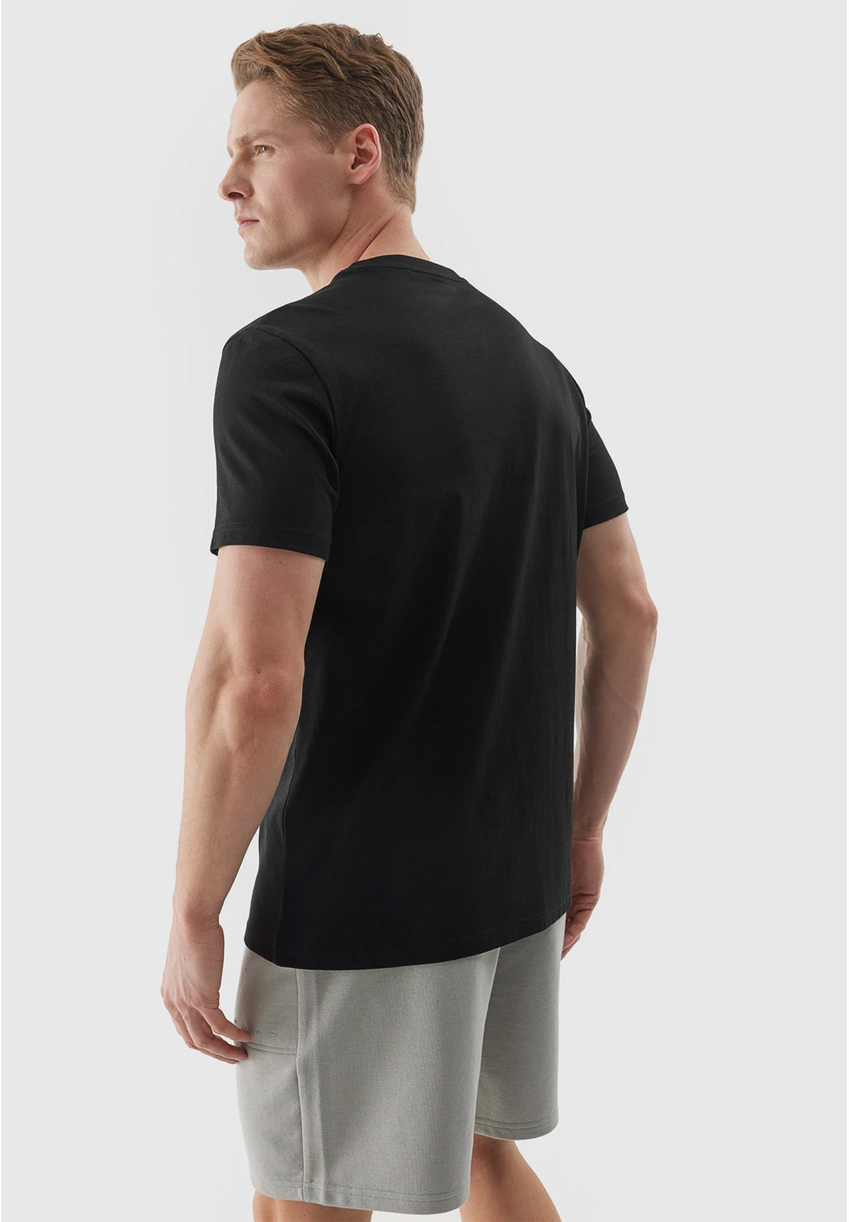 Koszulka Męska 4F Sportowy T-shirt Czarny Regular TTSHM1155