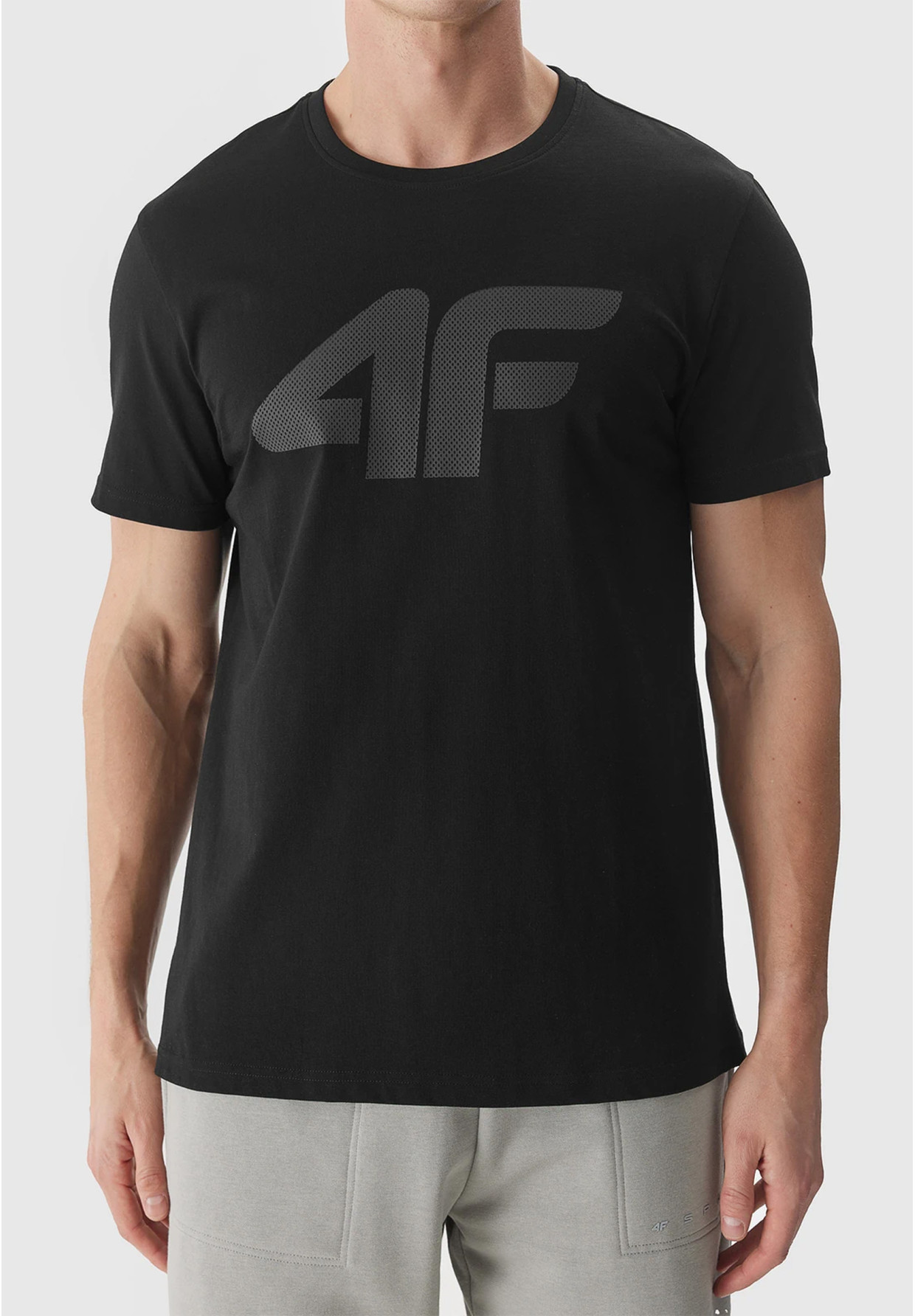 Koszulka Męska 4F Sportowy T-shirt Czarny Regular TTSHM1155