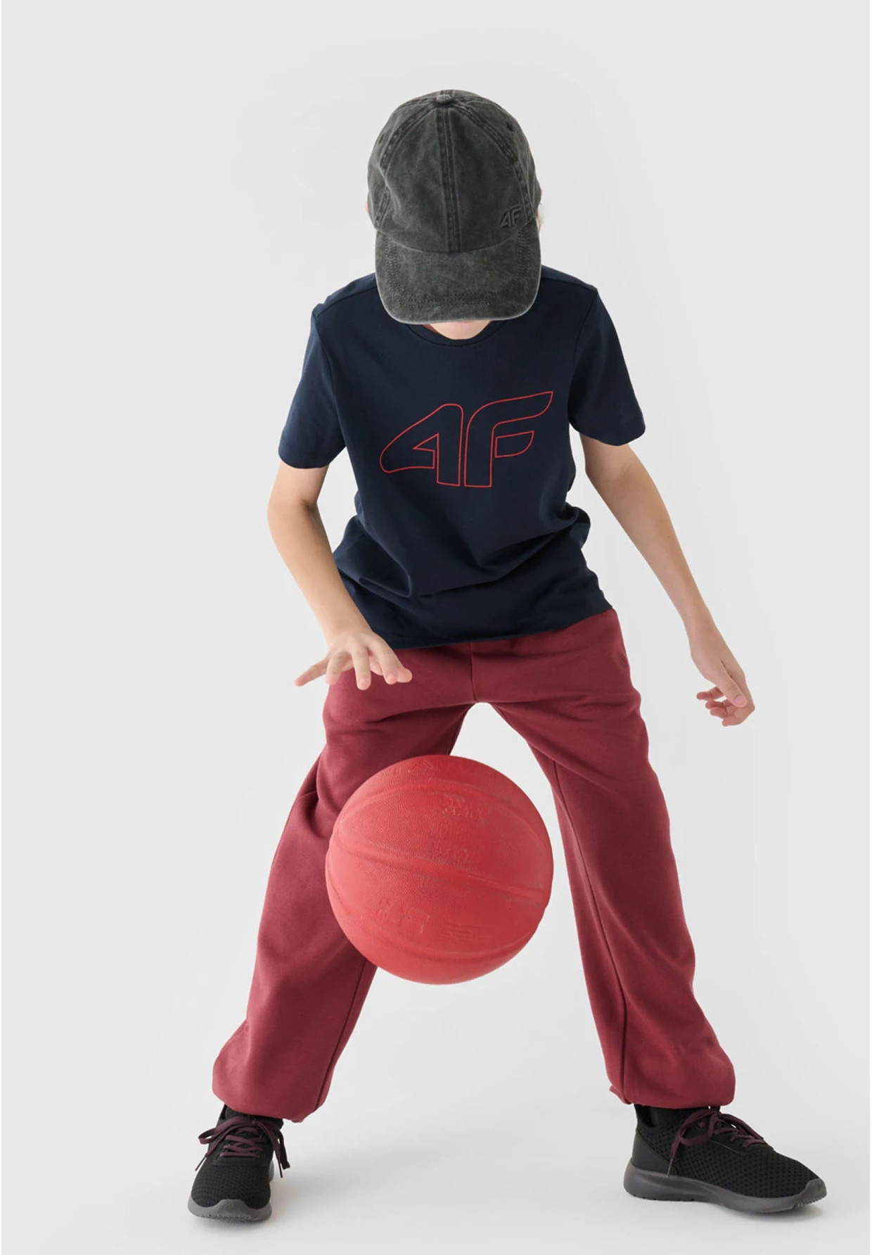 Koszulka 4F Granatowy T-shirt chłopięcy Regular 4FJWMM00TTSHM1627