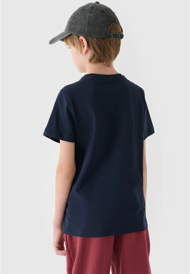 Koszulka 4F Granatowy T-shirt chłopięcy Regular 4FJWMM00TTSHM1627