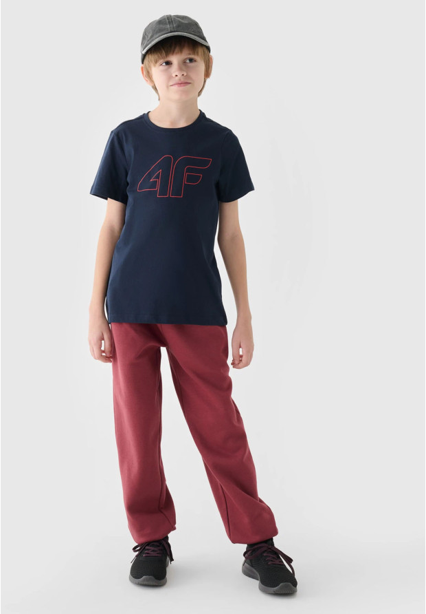 Koszulka 4F Granatowy T-shirt chłopięcy Regular 4FJWMM00TTSHM1627