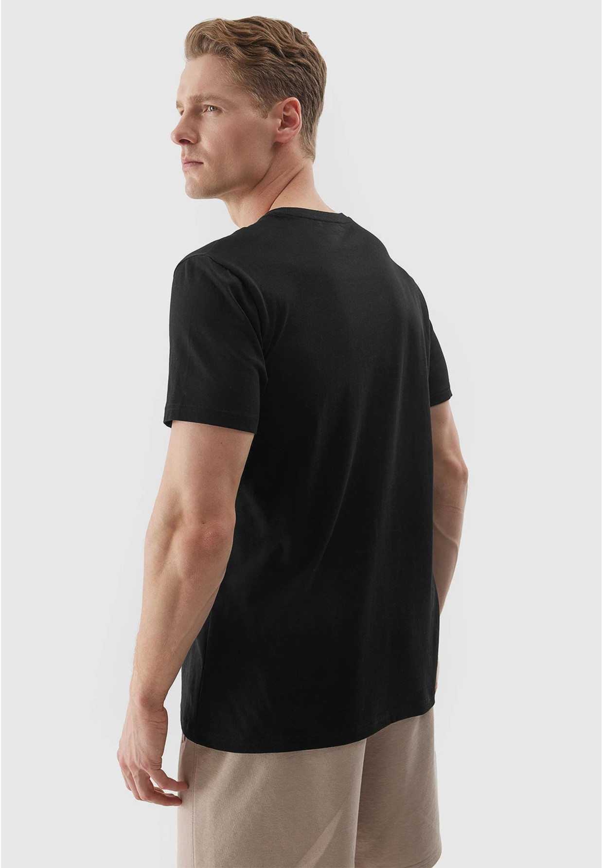 Koszulka Męska 4F Sportowy T-shirt Czarny Regular TTSHM1154