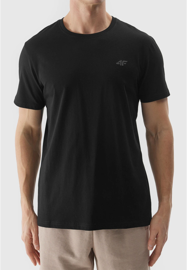 Koszulka Męska 4F Sportowy T-shirt Czarny Regular TTSHM1154