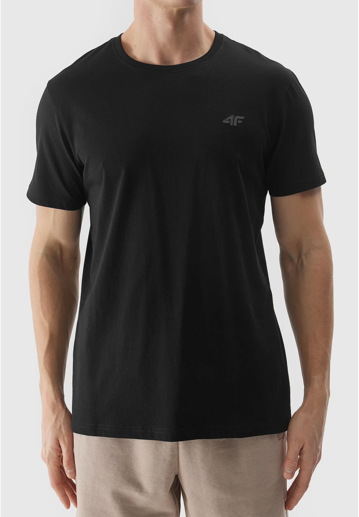 Koszulka Męska 4F Sportowy T-shirt Czarny Regular TTSHM1154