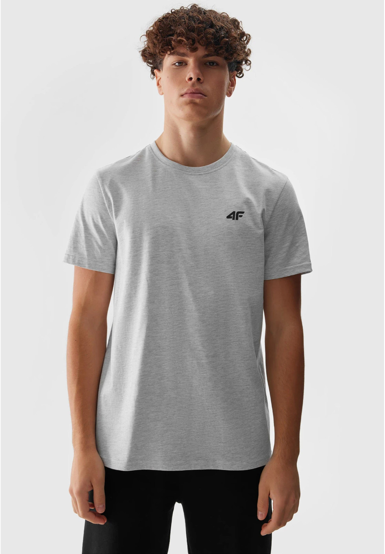 Koszulka Męska 4F Sportowy T-shirt Szary Regular TTSHM1154
