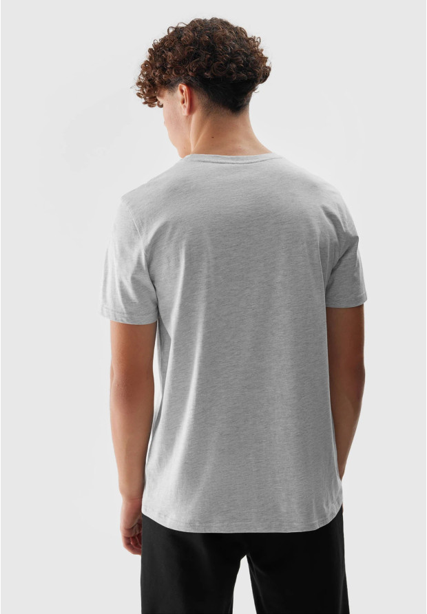 Koszulka Męska 4F Sportowy T-shirt Szary Regular TTSHM1154