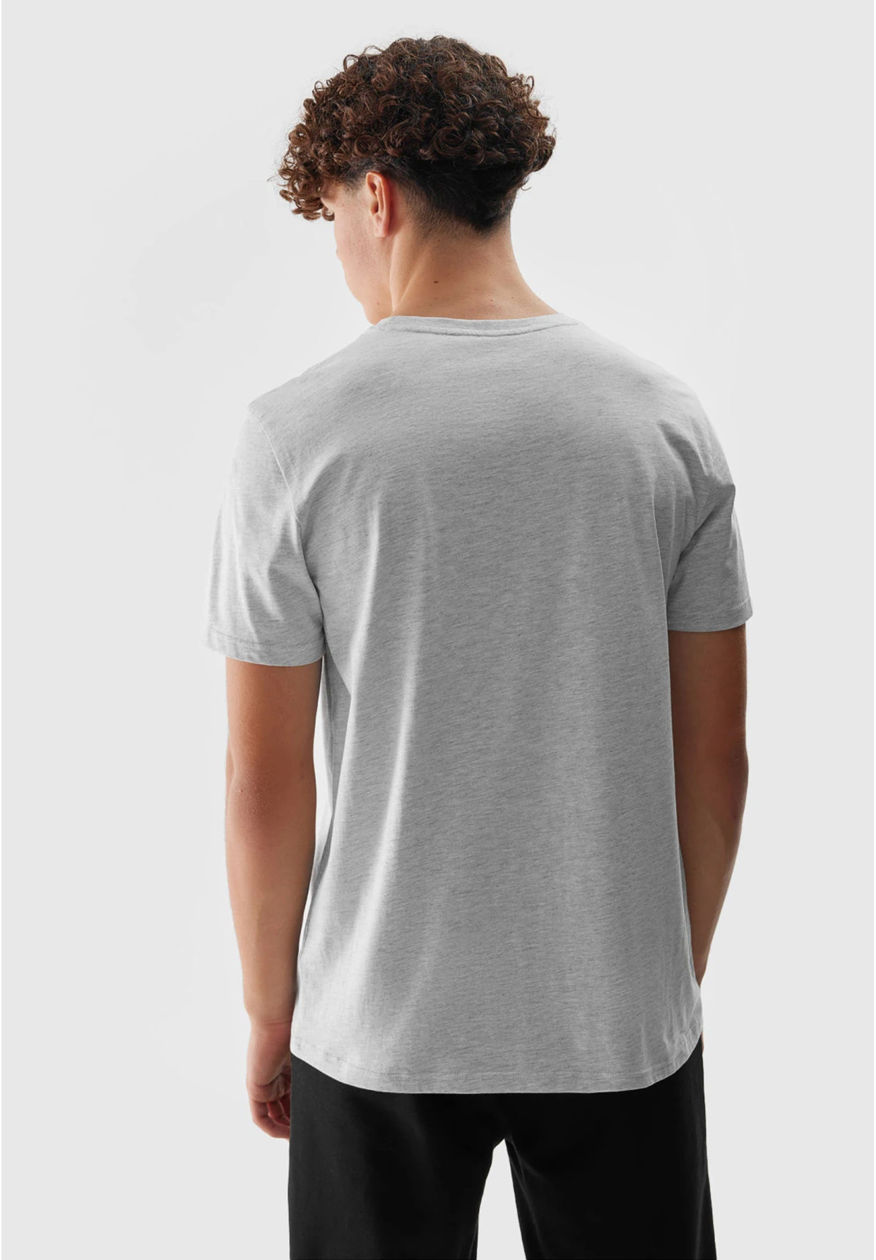 Koszulka Męska 4F Sportowy T-shirt Szary Regular TTSHM1154