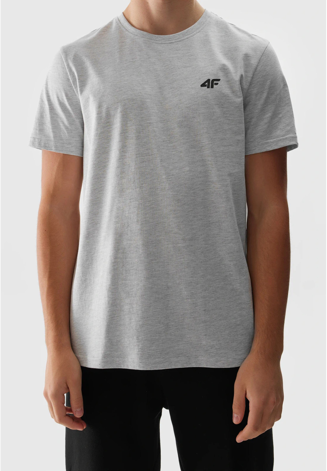 Koszulka Męska 4F Sportowy T-shirt Szary Regular TTSHM1154