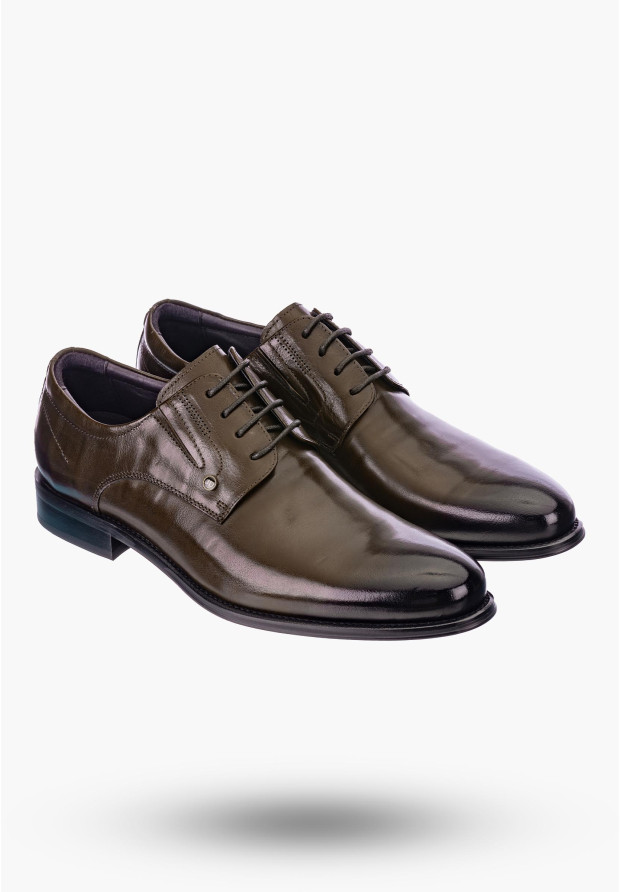 Buty Męskie JOHN DOUBARE Skórzane Brązowe Półbuty QA526