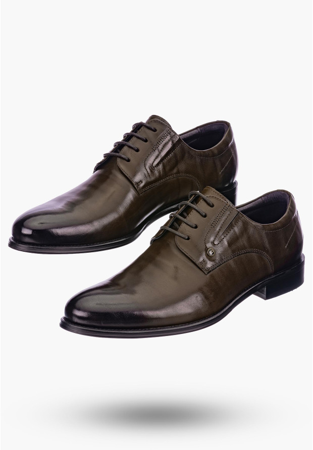 Buty Męskie JOHN DOUBARE Skórzane Brązowe Półbuty QA526
