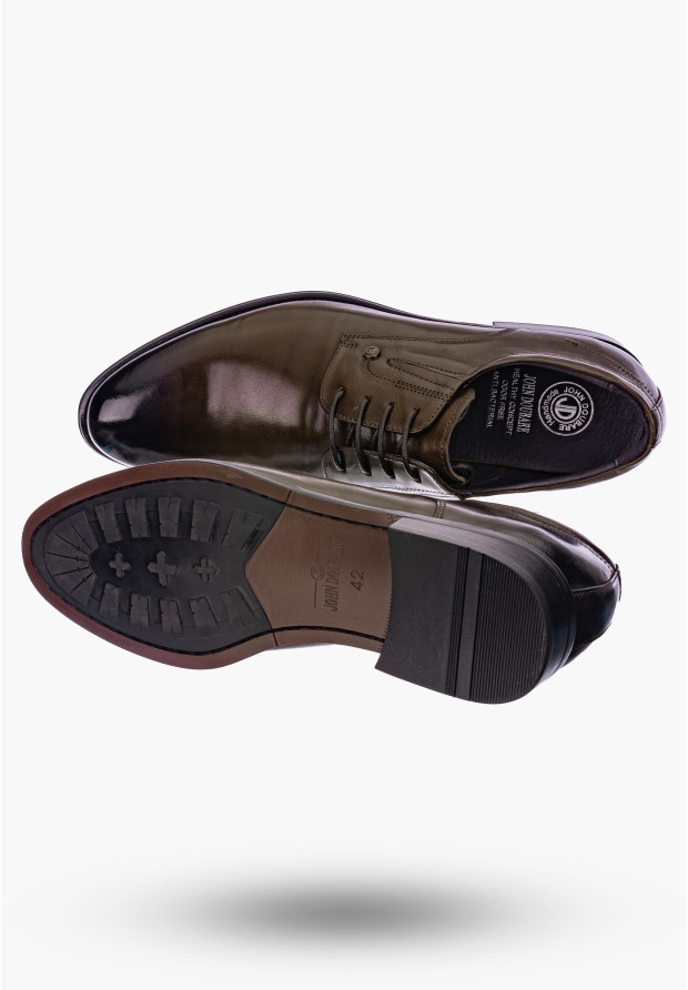Buty Męskie JOHN DOUBARE Skórzane Brązowe Półbuty QA526