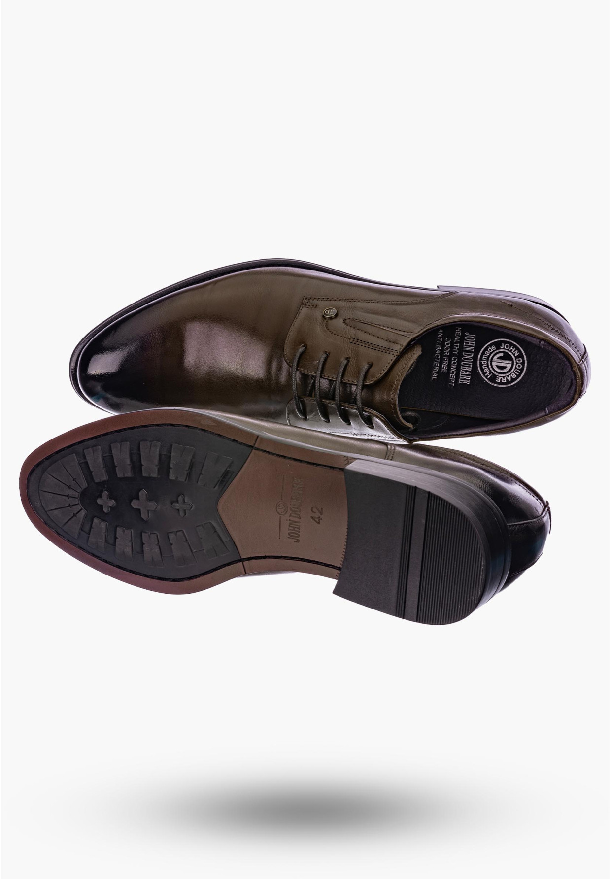 Buty Męskie JOHN DOUBARE Skórzane Brązowe Półbuty QA526