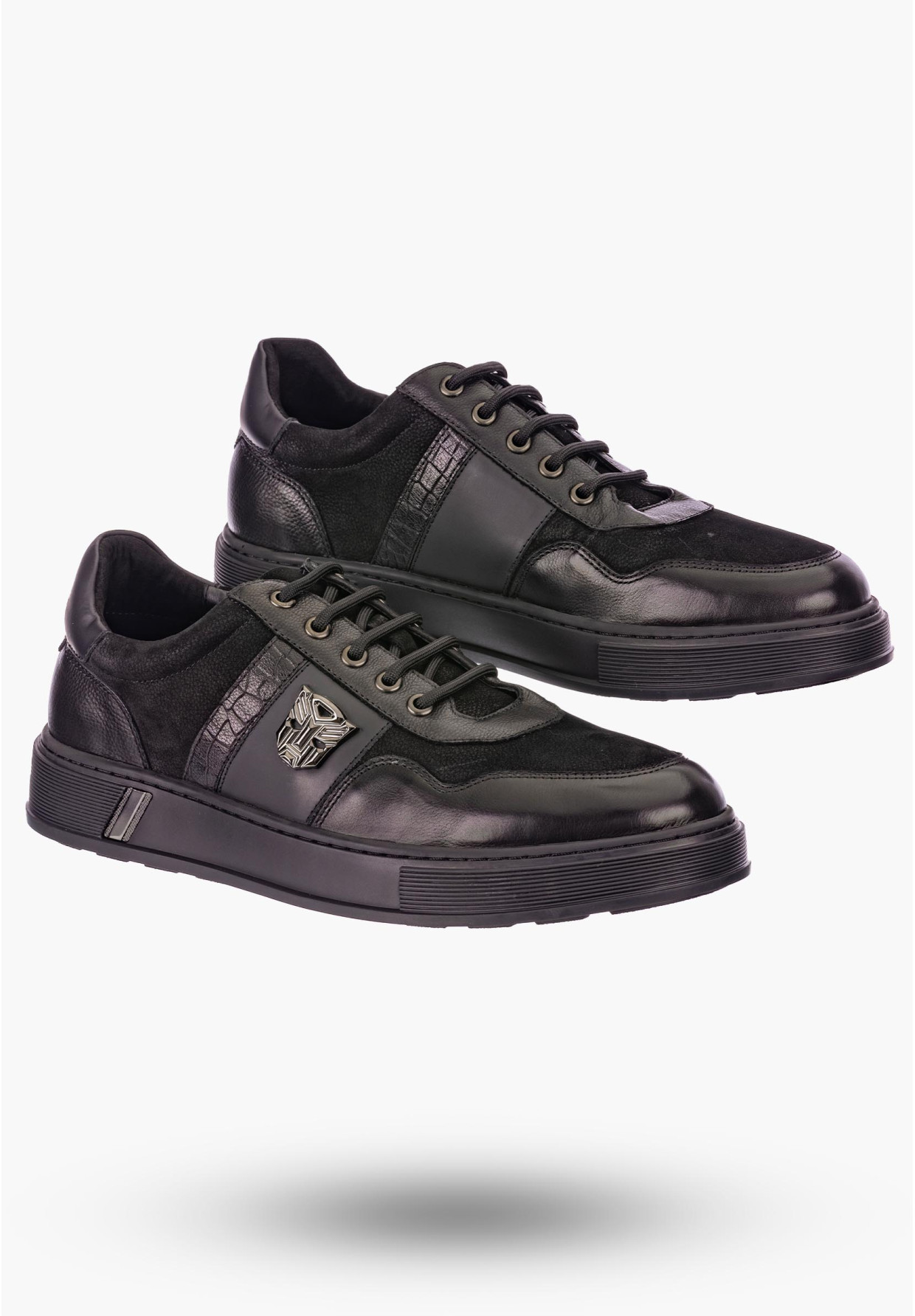 Buty Męskie JOHN DOUBARE Skórzane Czarne Półbuty 603-03