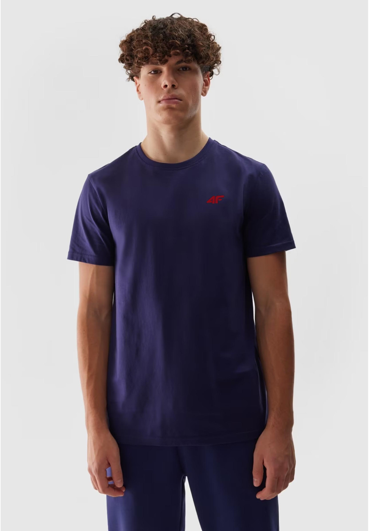 Koszulka Męska 4F Granatowy Sportowy T-shirt Regular 4FWSS24TTSHM1887