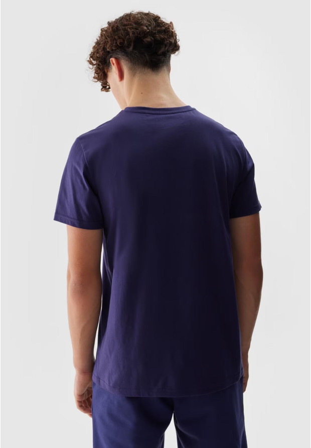 Koszulka Męska 4F Granatowy Sportowy T-shirt Regular 4FWSS24TTSHM1887