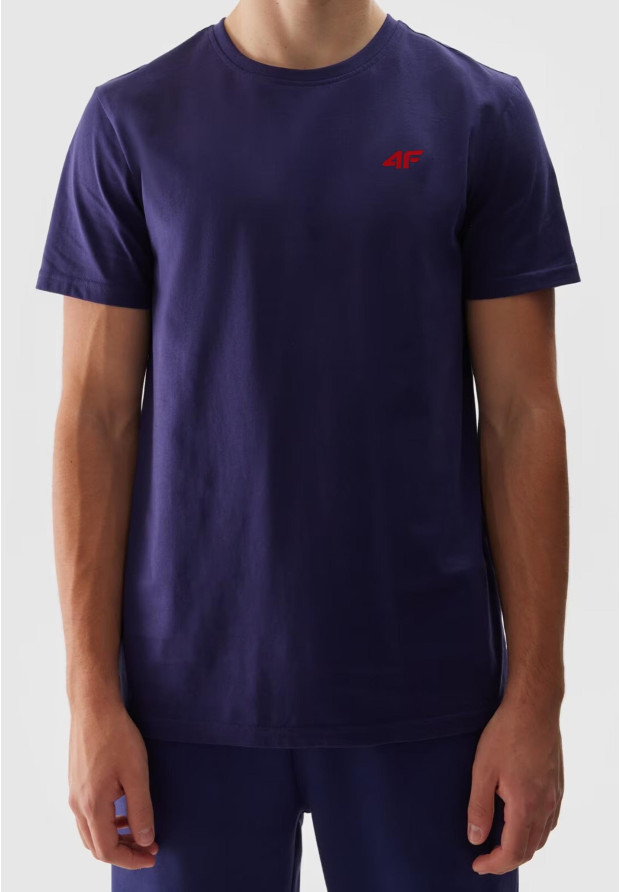 Koszulka Męska 4F Granatowy Sportowy T-shirt Regular 4FWSS24TTSHM1887