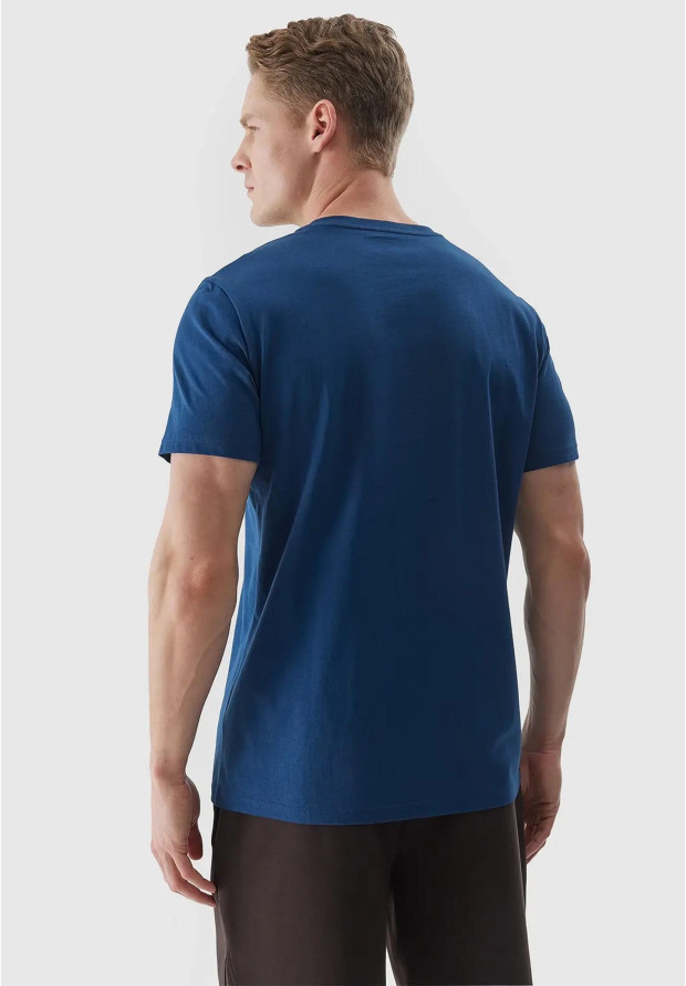 Koszulka Męska 4F Jasny Granatowy Sportowy T-shirt Regular 4FWSS24TTSHM1889