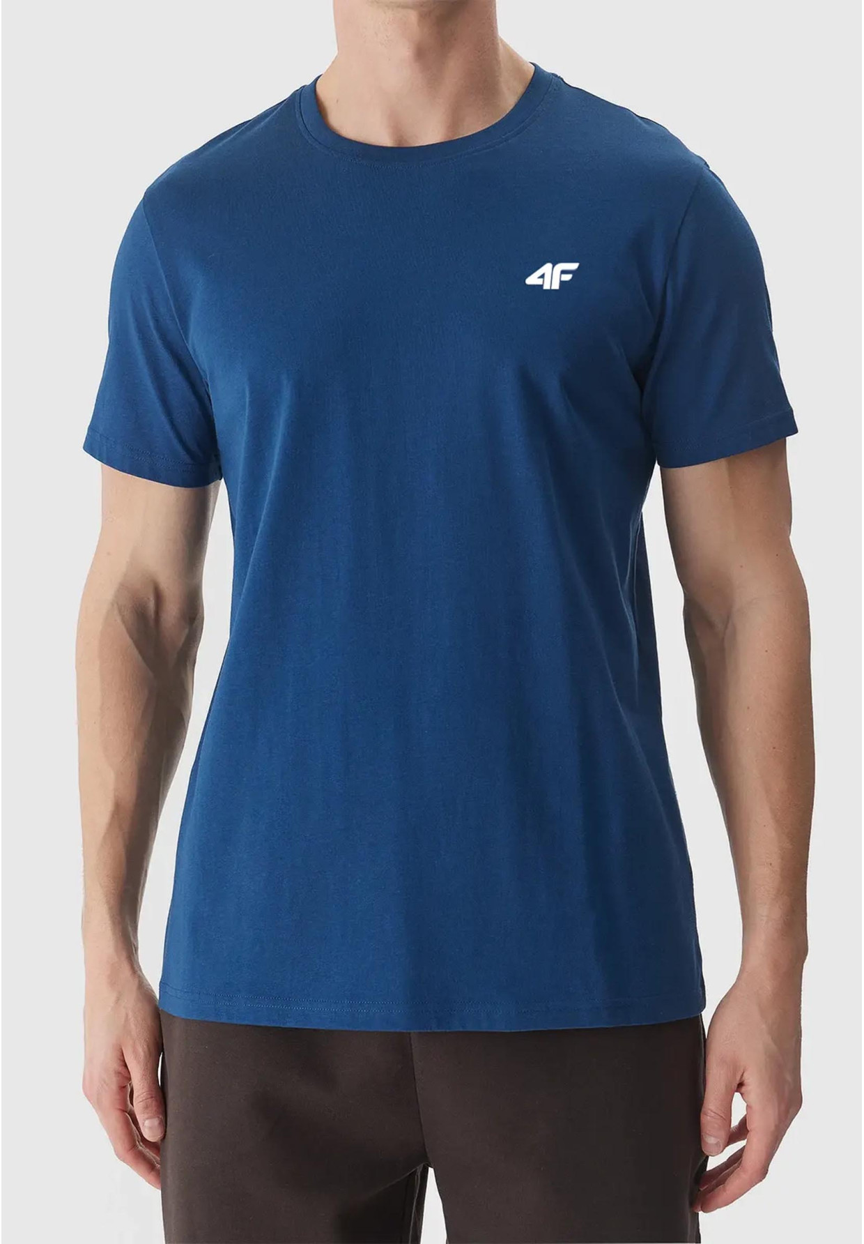 Koszulka Męska 4F Jasny Granatowy Sportowy T-shirt Regular 4FWSS24TTSHM1889
