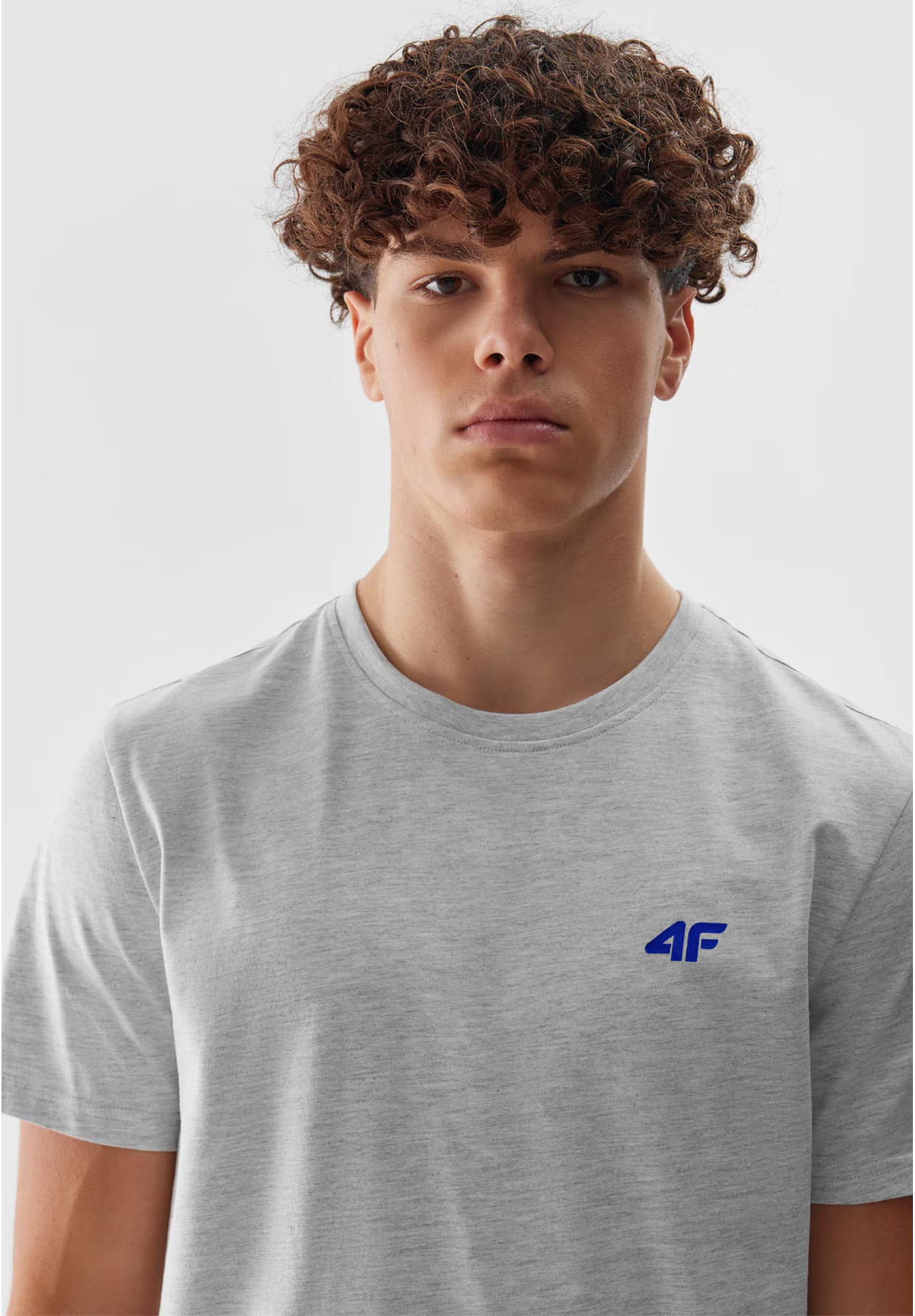 Koszulka Męska 4F Jasny Szary Sportowy T-shirt Regular 4FWSS24TTSHM1887