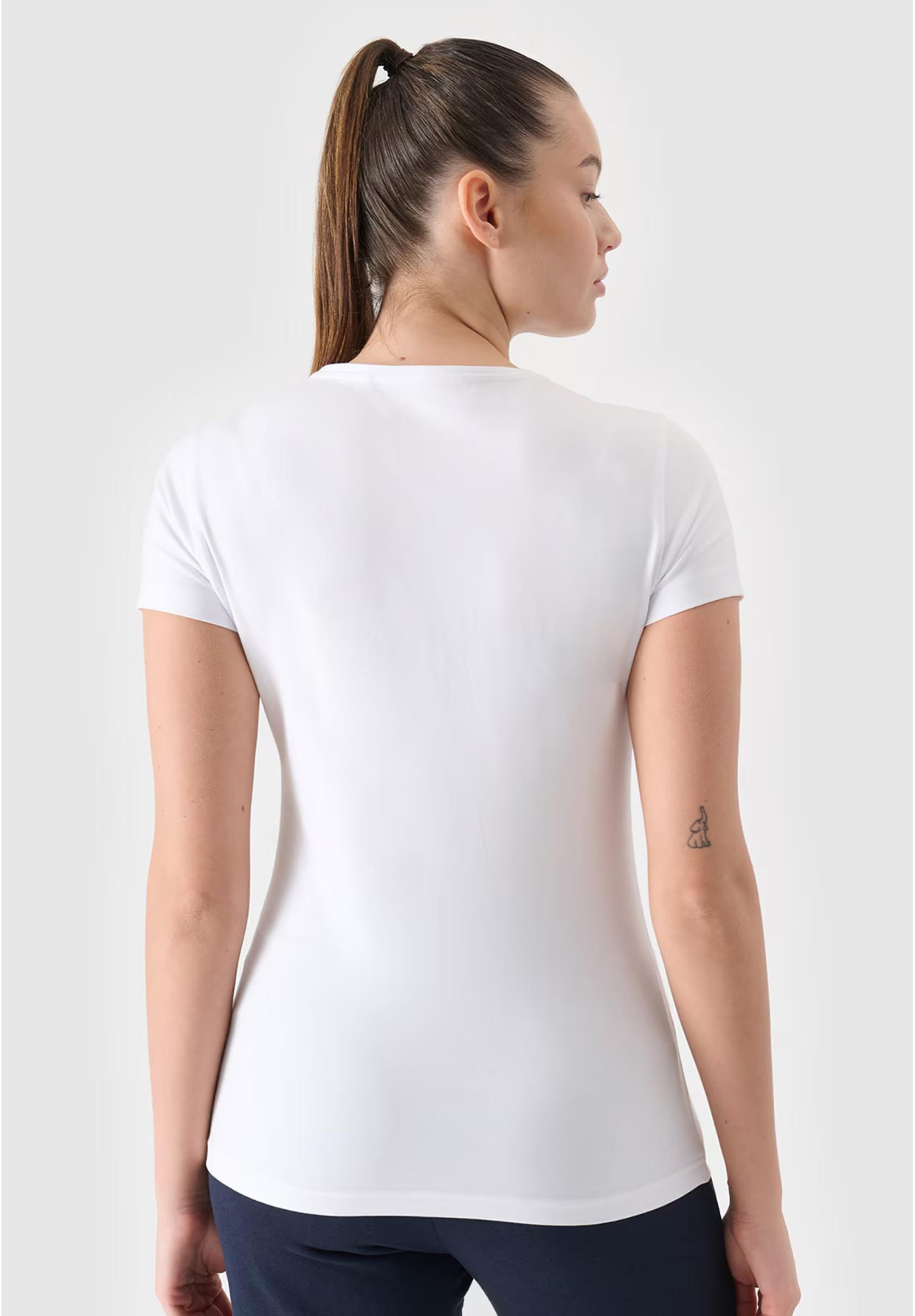 Koszulka Damska 4F Biały T-shirt z Dużym Logiem 4F 4FWSS24TTSHF1163