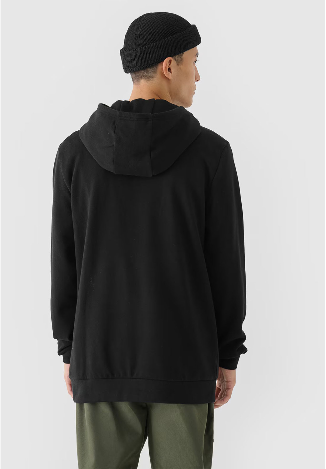 Bluza męska 4F Czarna Basic z kapturem 4FSSS24TSWSM1629