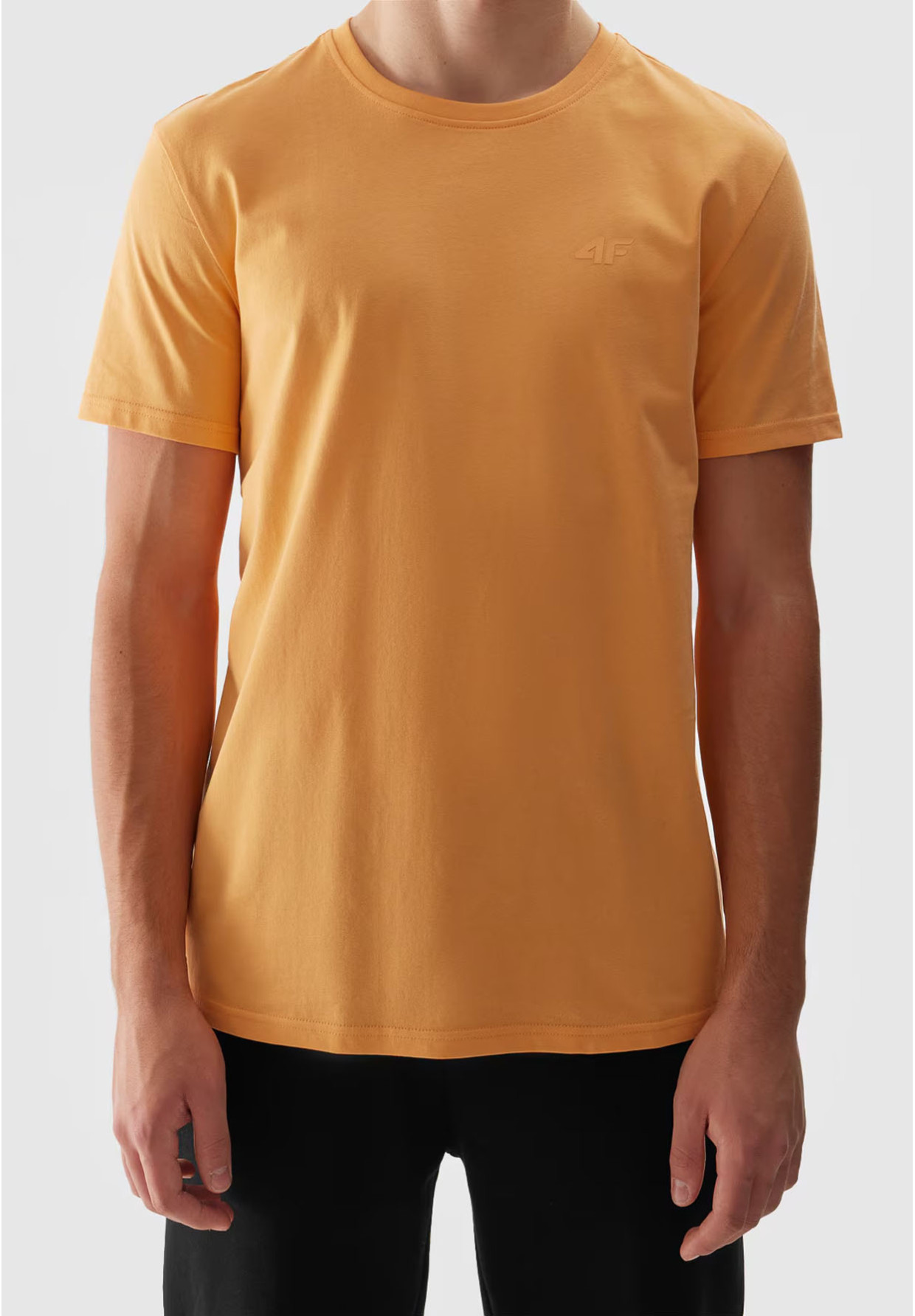 Koszulka Męska 4F Sportowy T-shirt Pomarańczowy Regular TTSHM1154