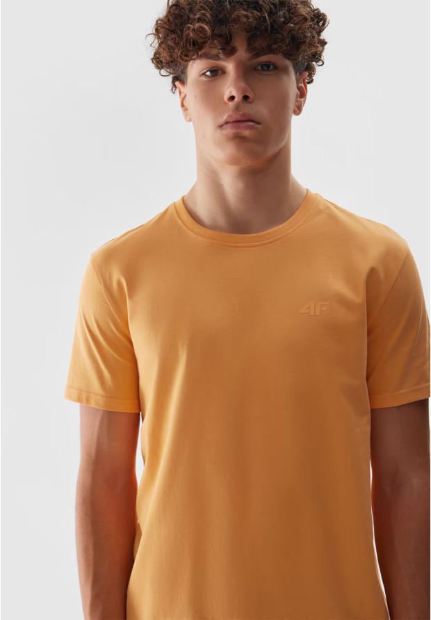 Koszulka Męska 4F Sportowy T-shirt Pomarańczowy Regular TTSHM1154