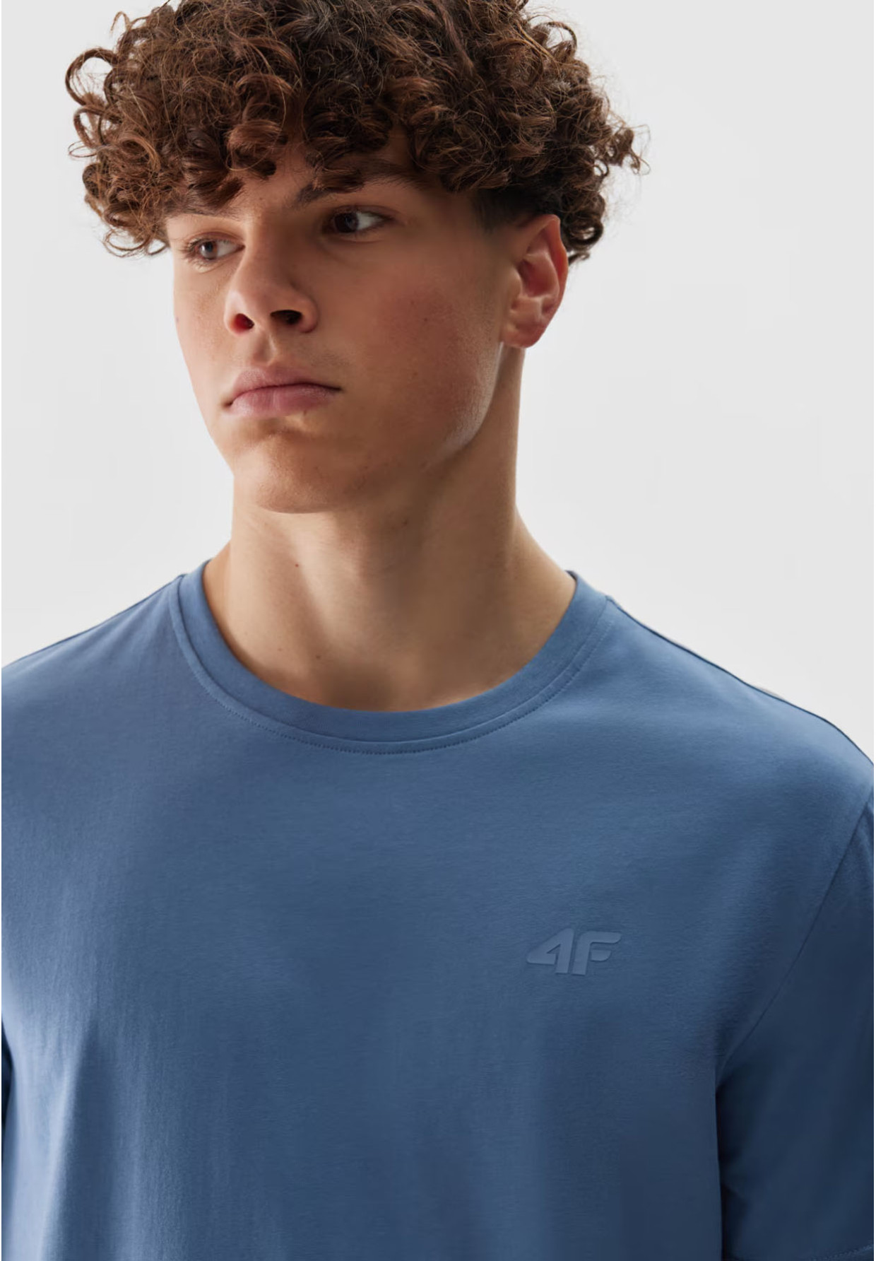 Koszulka Męska 4F Sportowy T-shirt Niebieski Regular TTSHM1154