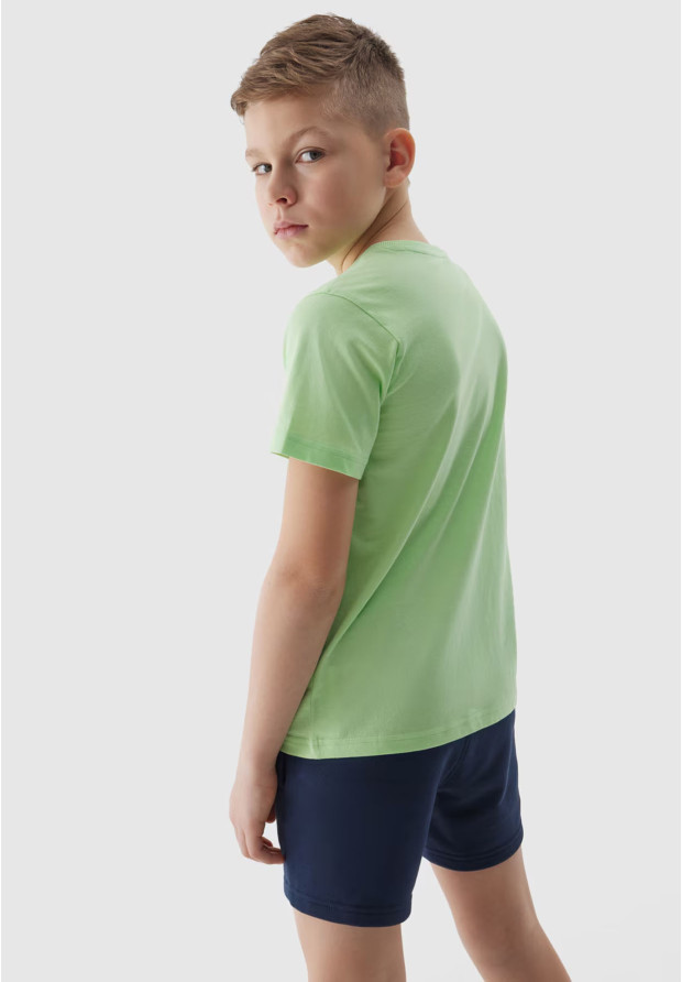 Koszulka Chłopięca 4F T-shirt z logiem Zielona 4FJWSS24TTSHM1115