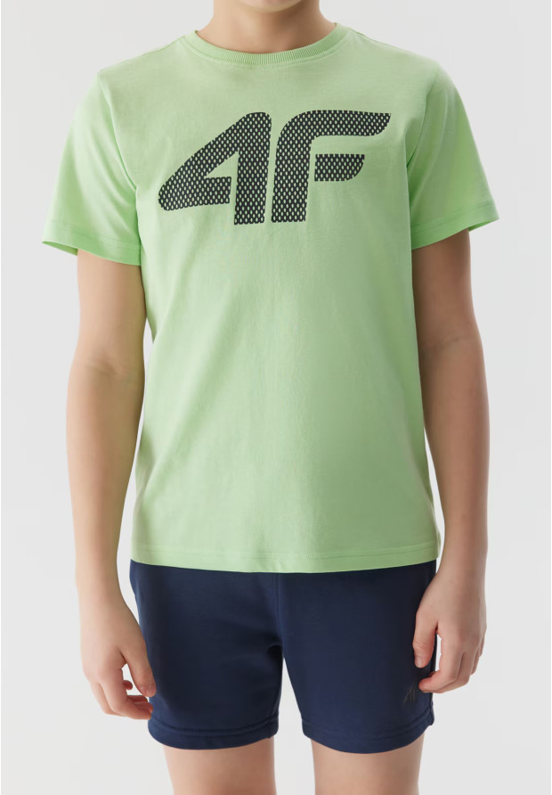 Koszulka Chłopięca 4F T-shirt z logiem Zielona 4FJWSS24TTSHM1115