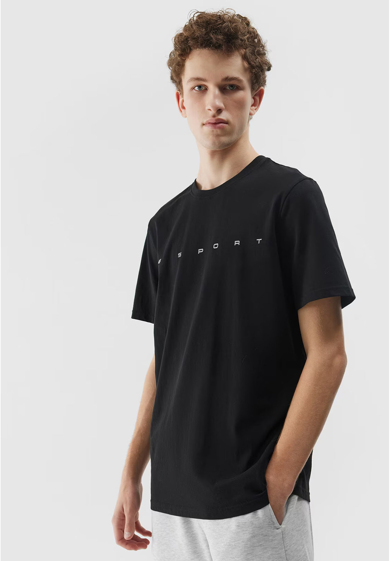 Koszulka Męska 4F Sportowy T-shirt Czarny Regular TTSHM1283