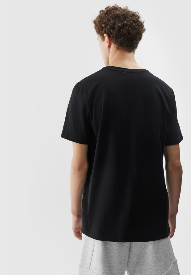 Koszulka Męska 4F Sportowy T-shirt Czarny Regular TTSHM1283