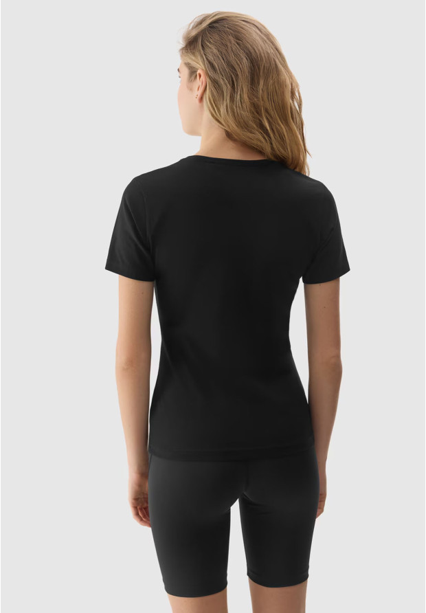 Koszulka Damska 4F Czarny T-shirt Basic 4FWSS24TTSHF1359