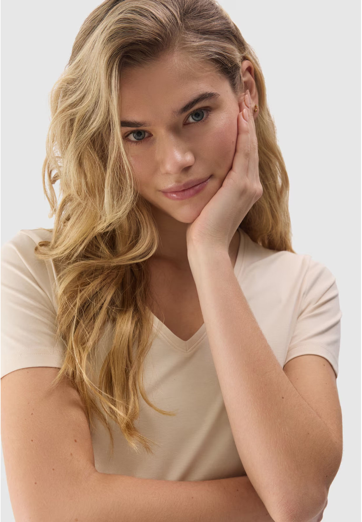 Koszulka Damska 4F Beżowy T-shirt Basic 4FWSS24TTSHF1359