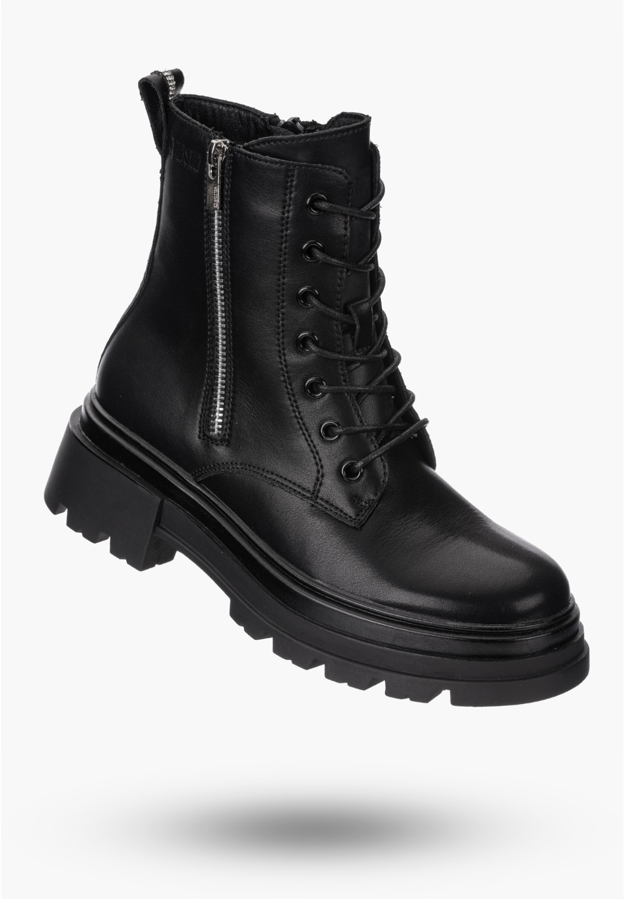 Buty Damskie BIG STAR Botki Skórzane Ocieplane Czarne OO274A257