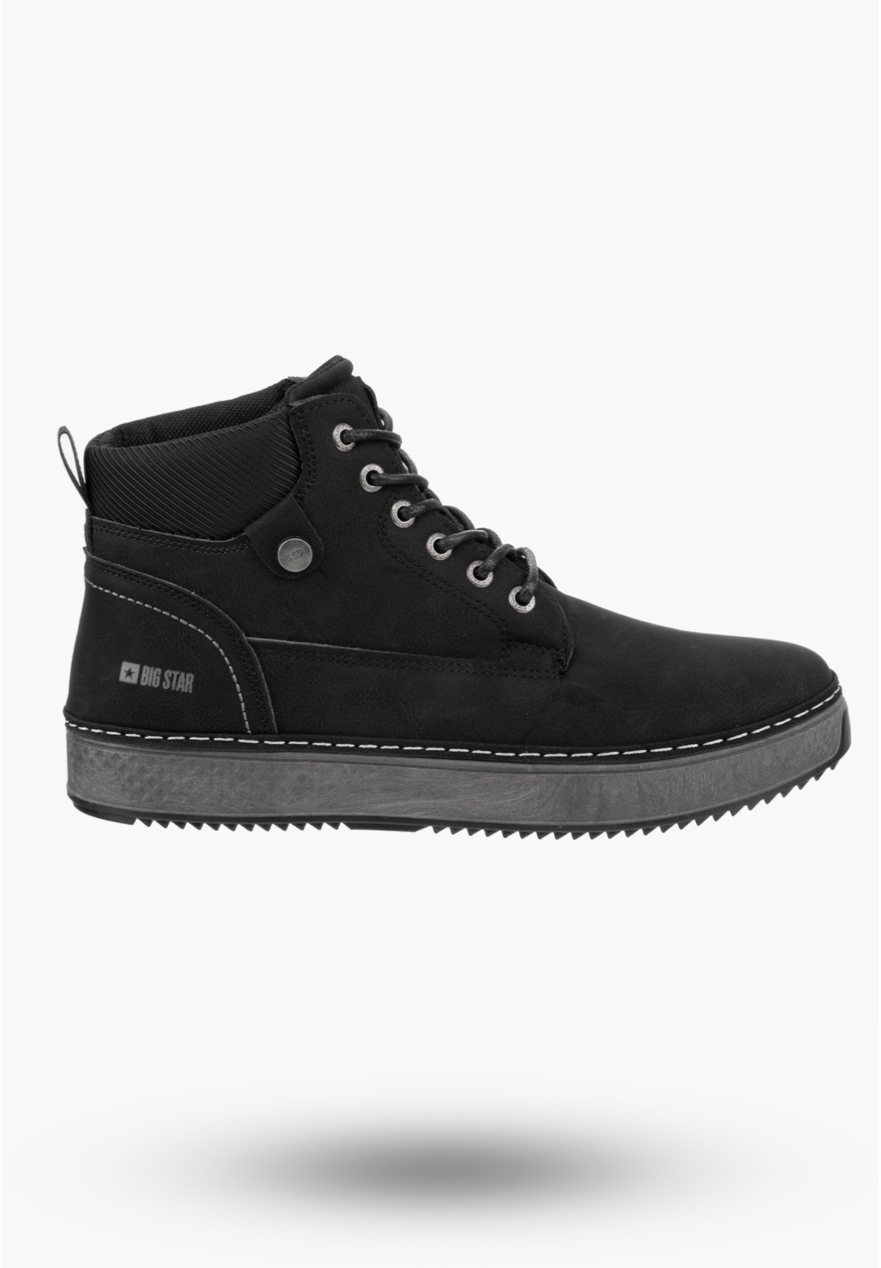 Buty Męskie BIG STAR Trzewiki Czarne Eko Skóra OO174559