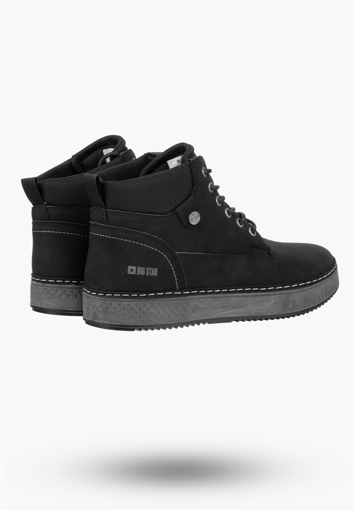 Buty Męskie BIG STAR Trzewiki Czarne Eko Skóra OO174559