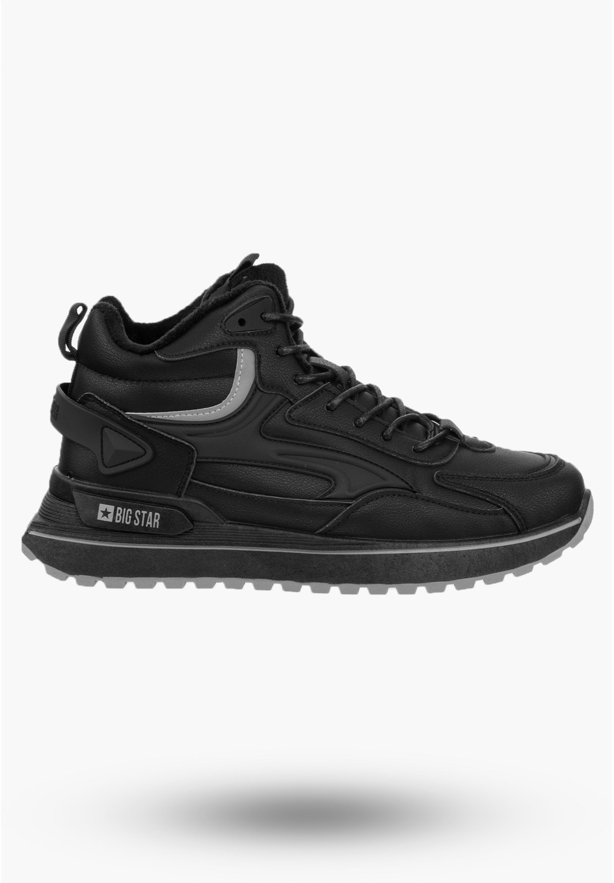 Buty Męskie BIG STAR Trzewiki Czarne Sneakersy Eko Skóra OO174678