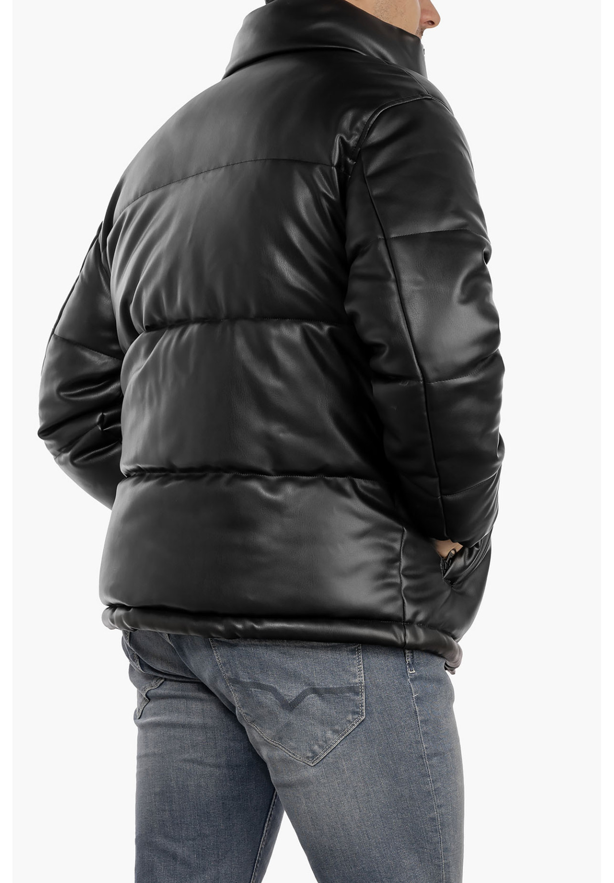 Kurtka Męska ZARA Skajka Puchowa Czarna Pikowana OVERSIZE 12-K-2024