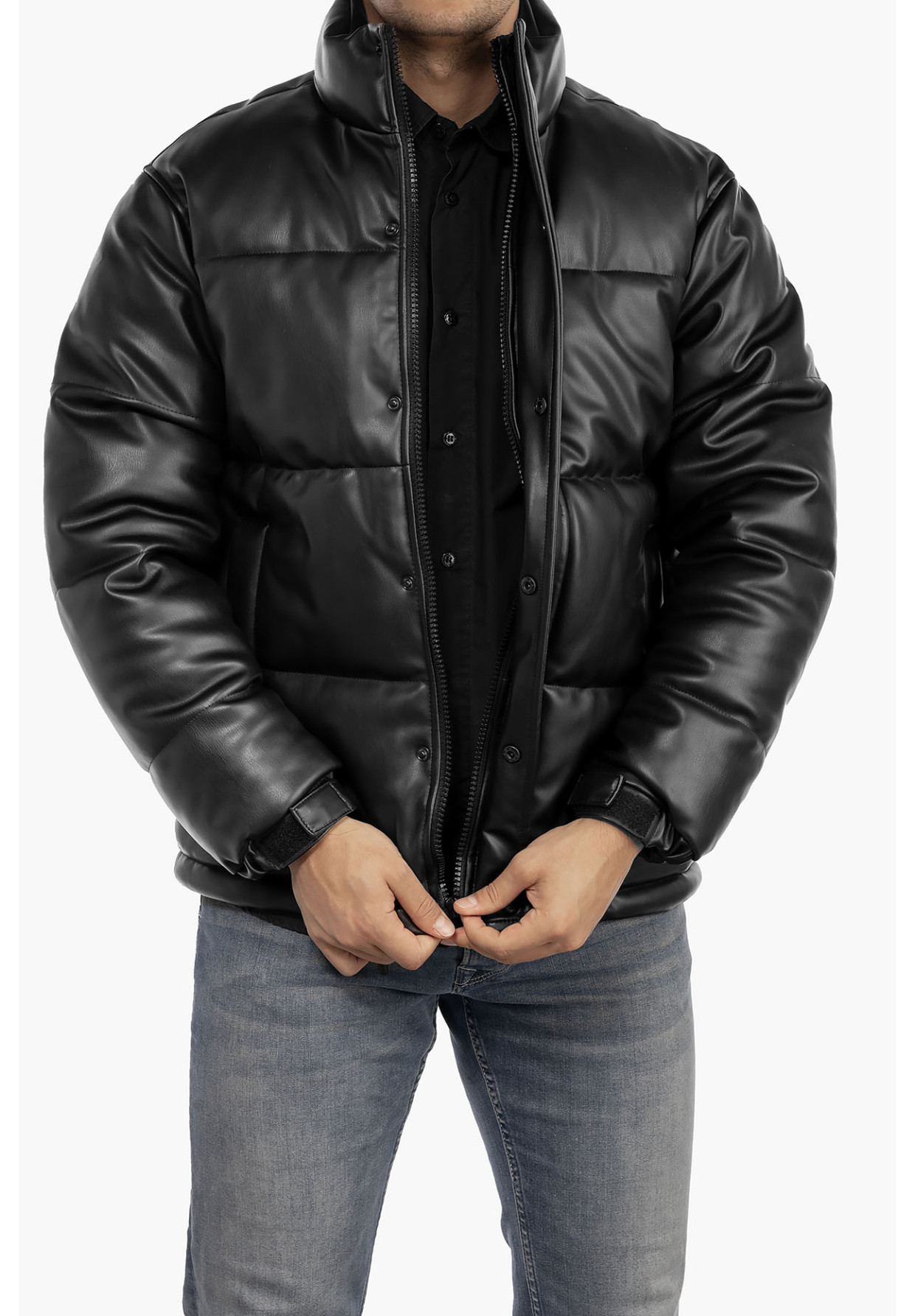 Kurtka Męska ZARA Skajka Puchowa Czarna Pikowana OVERSIZE 12-K-2024